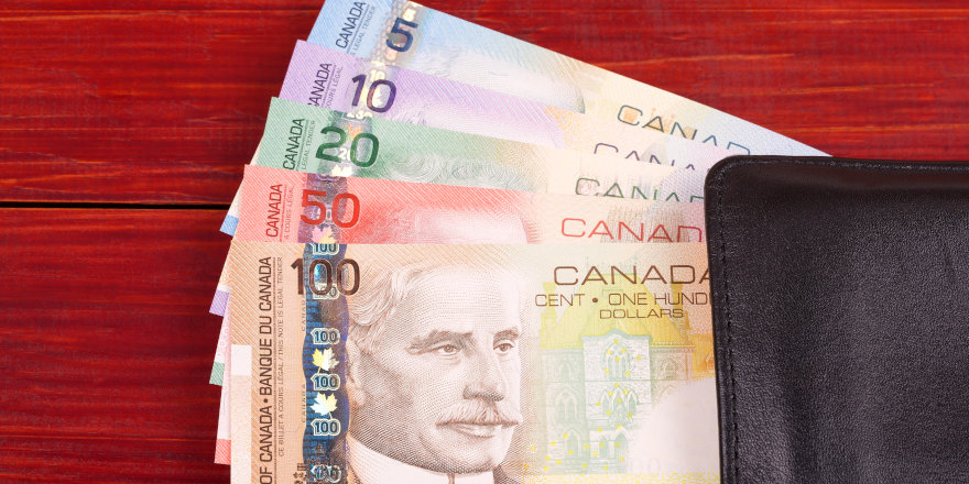 A wallet full of crisp Canadian currency, obtained through a student loan.
