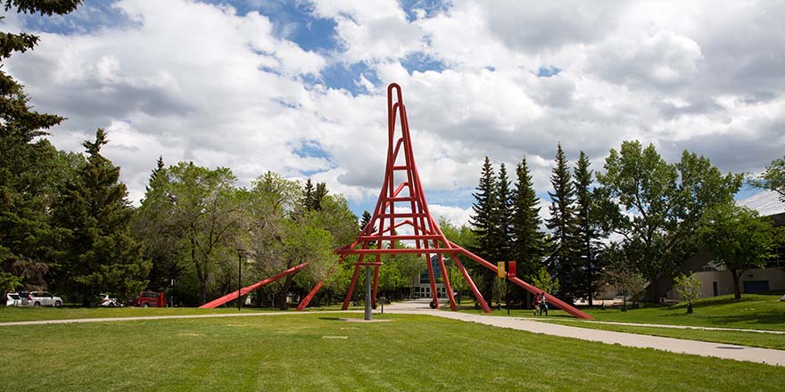 The Zipper, a sculpture outside the University of Calgary.