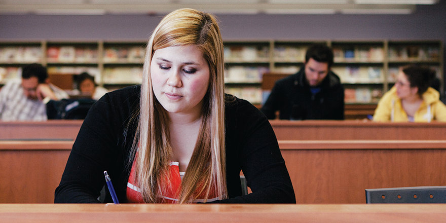 A student prepares to ace her exams at Cambrian College using these tips and tricks.