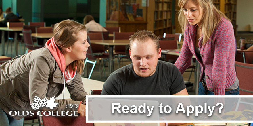 Students and instructor work together to ensure they're ready to apply to post-secondary education at Olds College.