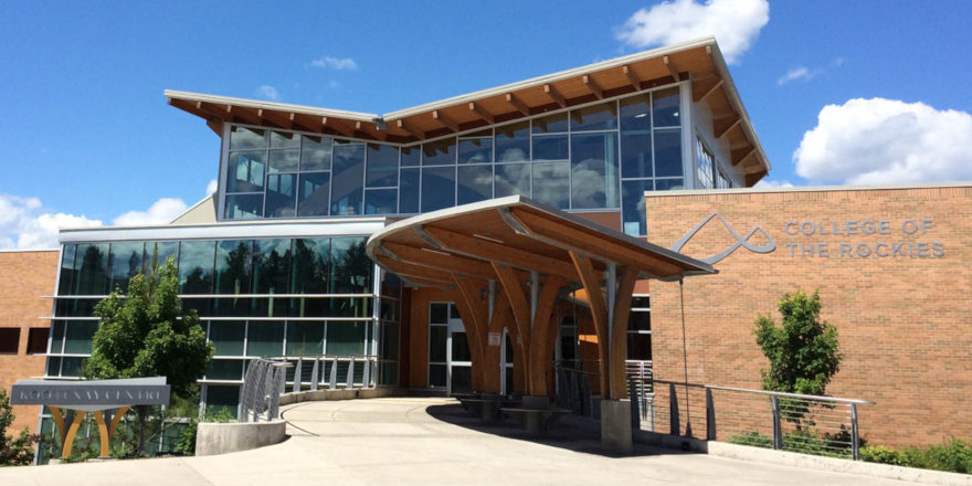 The sunny campus of College of the Rockies in British Columbia. Many classes will be offered online this year, but the instructors at College of the Rockies are experts!