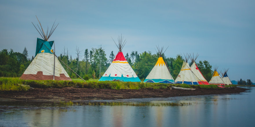 Traditional Indigenous dwellings in Canada.