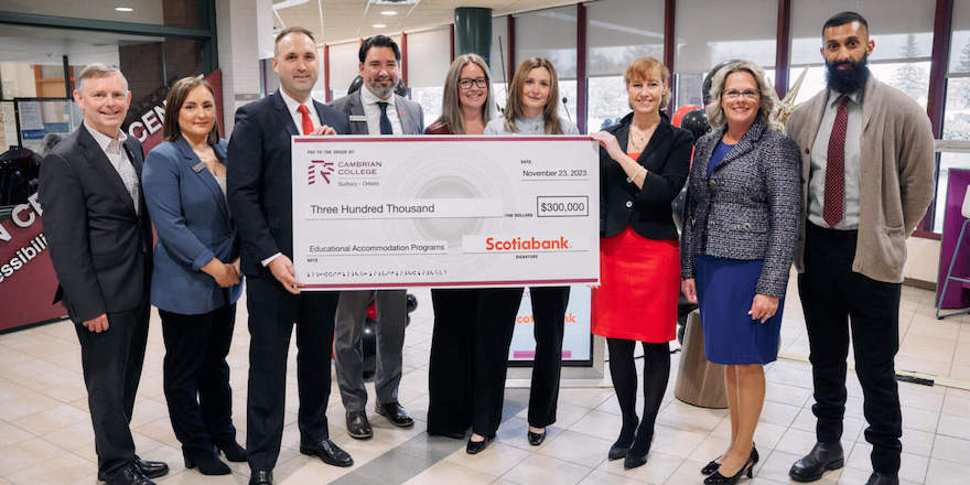 Scotiabank Pledges $300,000 Towards Student Supports at Cambrian College